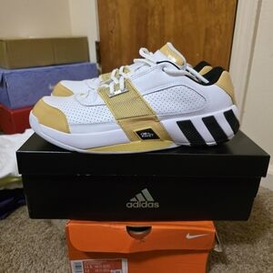 Adidas White and Tan Sneakers
